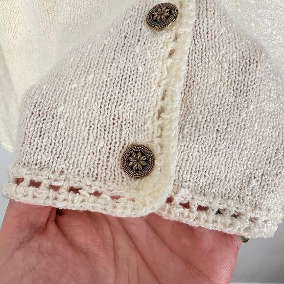 Vintage Sag Harbor Boulce Knit Cardigan Classic Prep Ecru Cream Sz XL Timeless - Picture 9 of 9